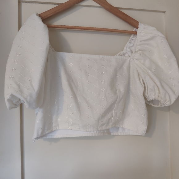 Posie Blouse in Broderie Anglaise in White - Picture 10 of 10